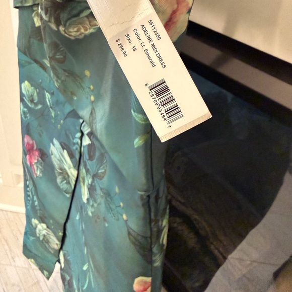 Kay Unger Adeline Mini Dress, Strapless NEW Deep green floral! - Picture 5 of 7